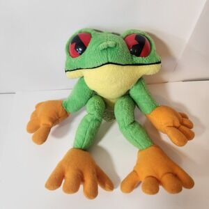 Rainforest Cafe Cha Cha the Tree Frog Plush Red Eyes Green Orange Stuffed Animal